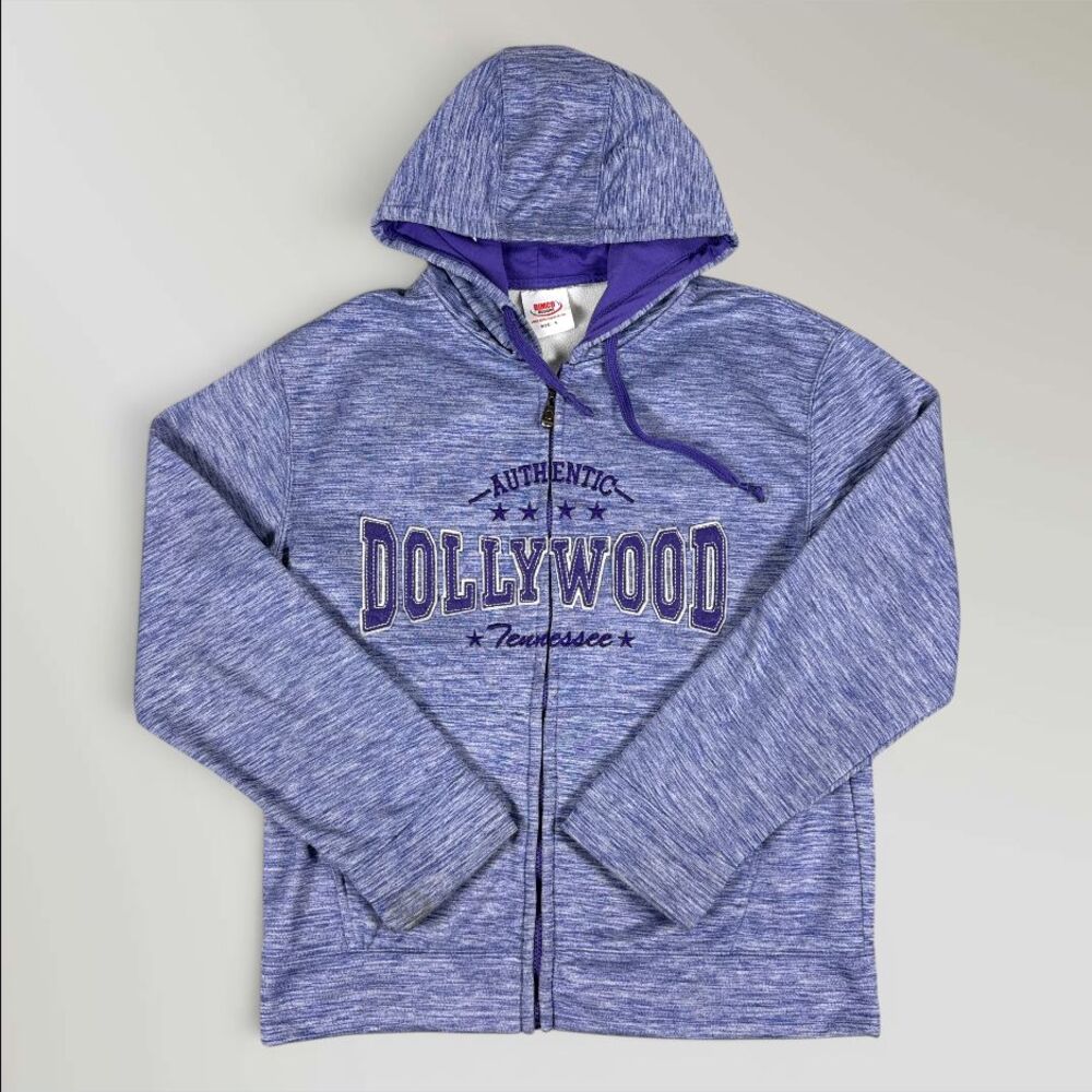 Dolly Parton Dollywood Full Zip Hoodie Sweater Purple Pigeon Forge TN Size Small